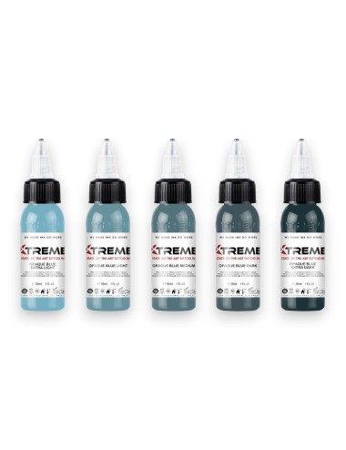 Opaque Blue Set - Xtreme Ink 5x30ml - Xtreme Ink | Lucky 7 Supplies