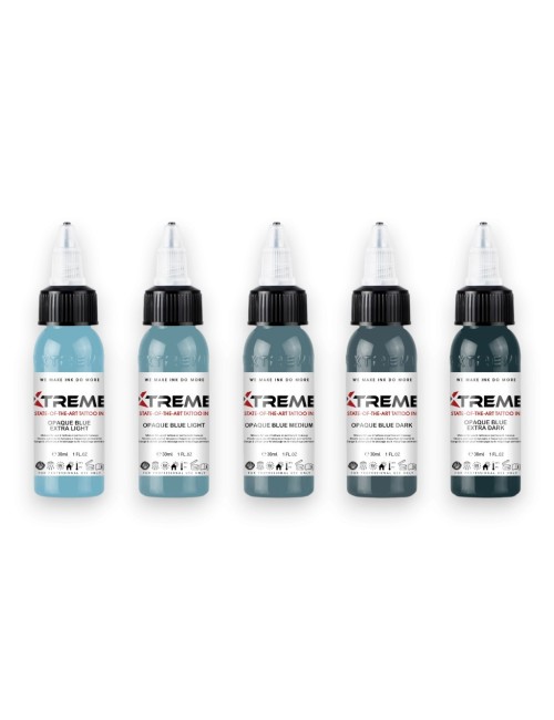 Opaque Blue Set - Xtreme Ink 5x30ml - Xtreme Ink | Lucky 7 Supplies