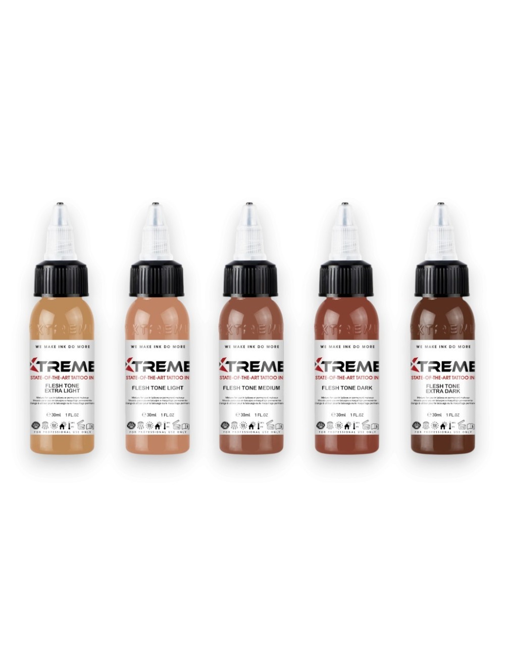 Flesh Tone Set - Xtreme Ink 5x30ml - Xtreme Ink | Lucky 7 Supplies