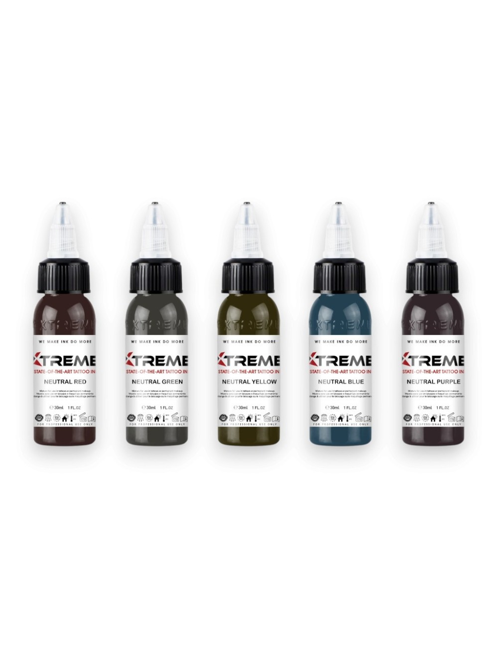 Neutral Set - Xtreme Ink 5x30ml - Xtreme Ink | Lucky 7 Supplies