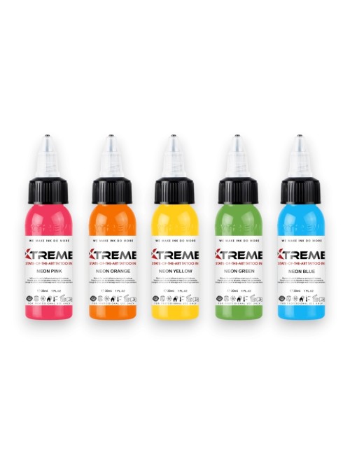 Neon Set - Xtreme Ink 5x30ml - Xtreme Ink | Lucky 7 Supplies