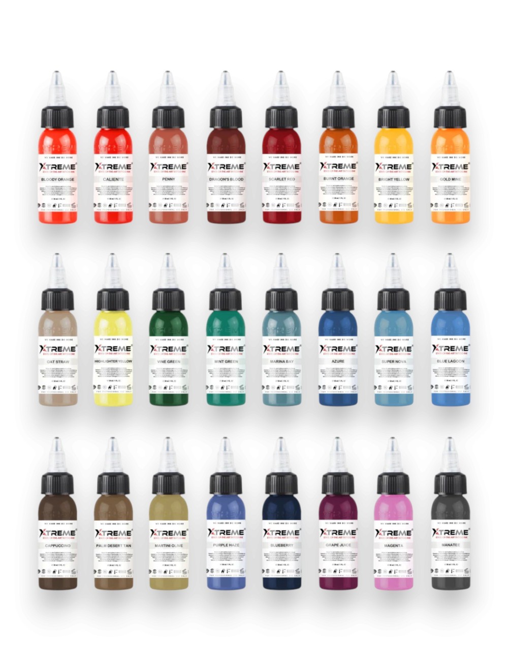 24 Color Set - Xtreme Ink 5x30ml - Xtreme Ink | Lucky 7 Supplies