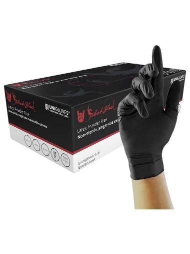 Gants Latex Noirs Carton - Unigloves