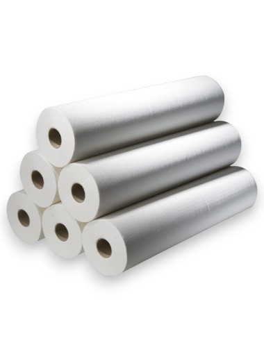 Rouleau de drap d'examen blanc